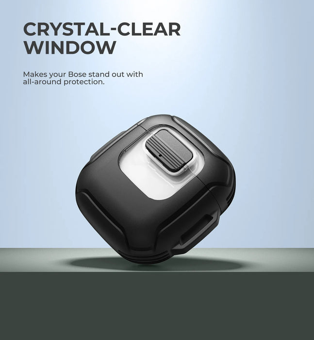 For Bose Quietcomfort Earbuds Ii & Ultra Earbuds Secure Lock Clip Rugged Bumper Shockproof Case With Carabiner & Keyring