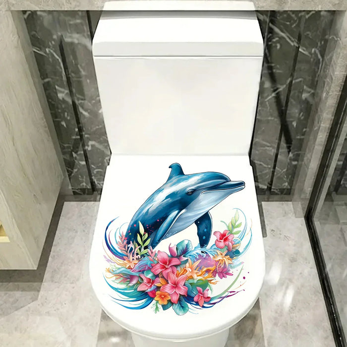 Flower Dolphin Wall Stickers For Bedroom Decor