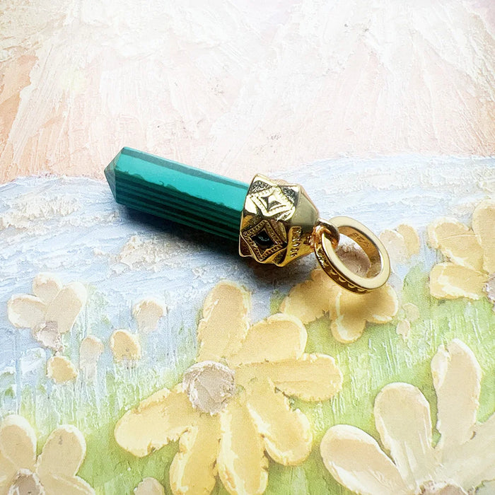 925 Sterling Silver Green Stone Hexagon Pendant European Style Jewelry Trendy Gift For Men & Women