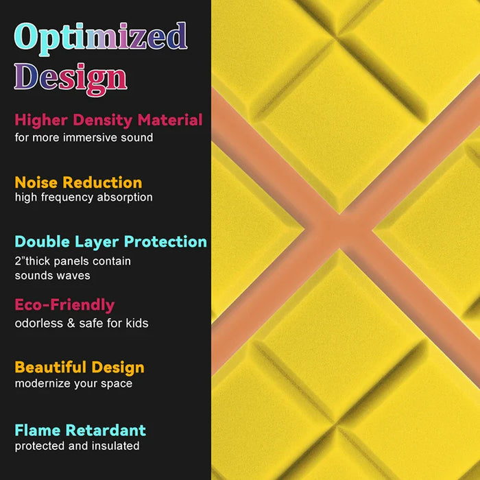 12 Pieces Acoustic Seal For Apartment Doors Soundproofing Foam Panels For Music Studios And Home Insulation