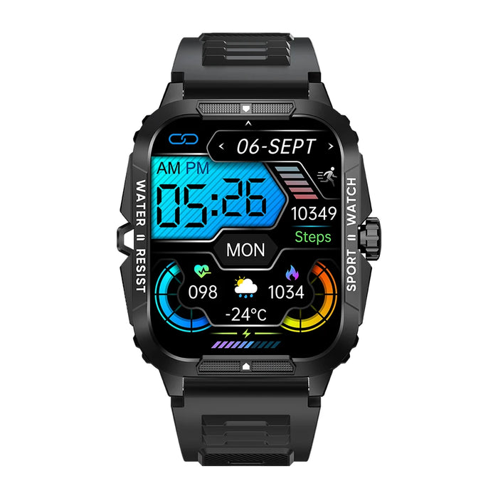 1.96 Inch 3Atm Ip68 Waterproof Military Smartwatch For Men