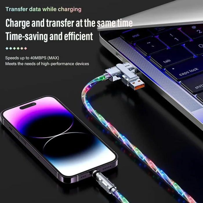 Fast Charging Rgb Type C Cable 1M Breathing Light 120W / 66W