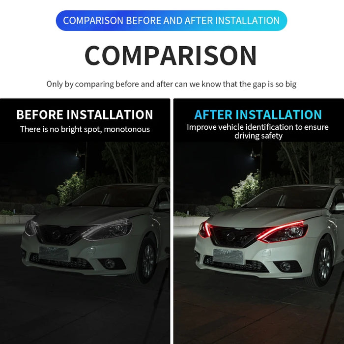 2Pcs Flexible Led Drl Car Daytime Running Lights White / Yellow 12V