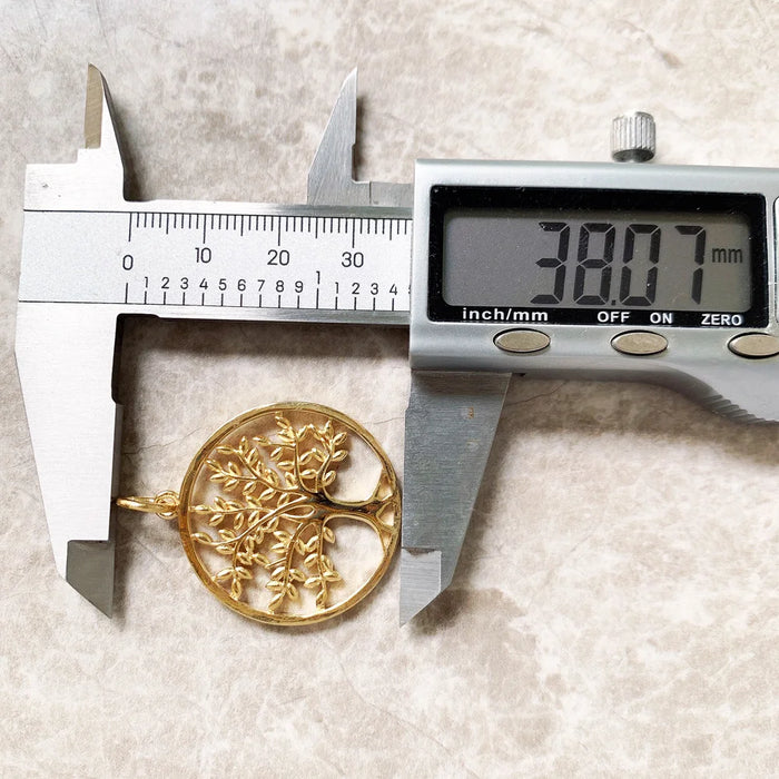 925 Sterling Silver Golden Tree Pendant Summer Fashion Jewelry For Women