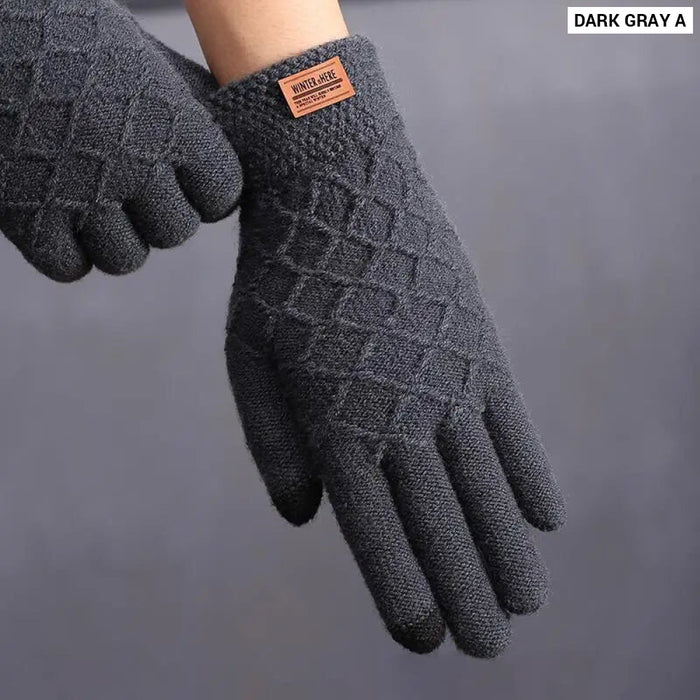 Thick Wool Touch Screen Gloves For Men