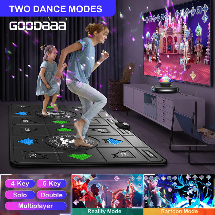 Tv / Pc Dance Mat Game Double Family Sports Motion Sensing Fun For Kids / Adults Non Slip Music Fitness Carpet