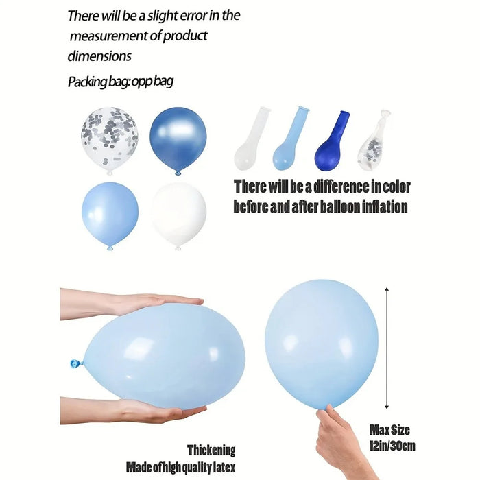 122Pcs Blue Balloon Wreath Kit With Butterfly And Exploding Star Foils - Birthdays Weddings Engagements And Anniversaries