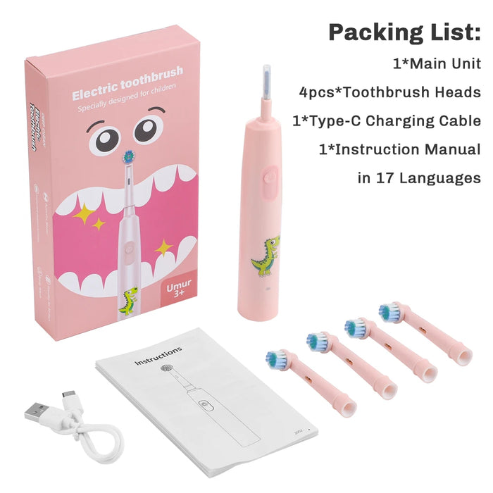 Kids Electric Rotating Toothbrush With Soft Bristles