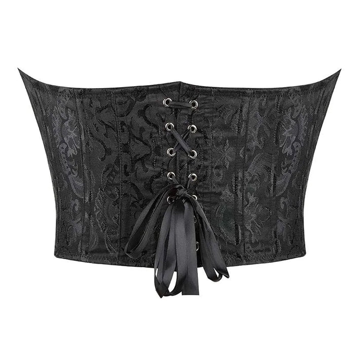 Summer Jacquard Lace Up Boned Corset Plus Size S-6Xl Zip Closure