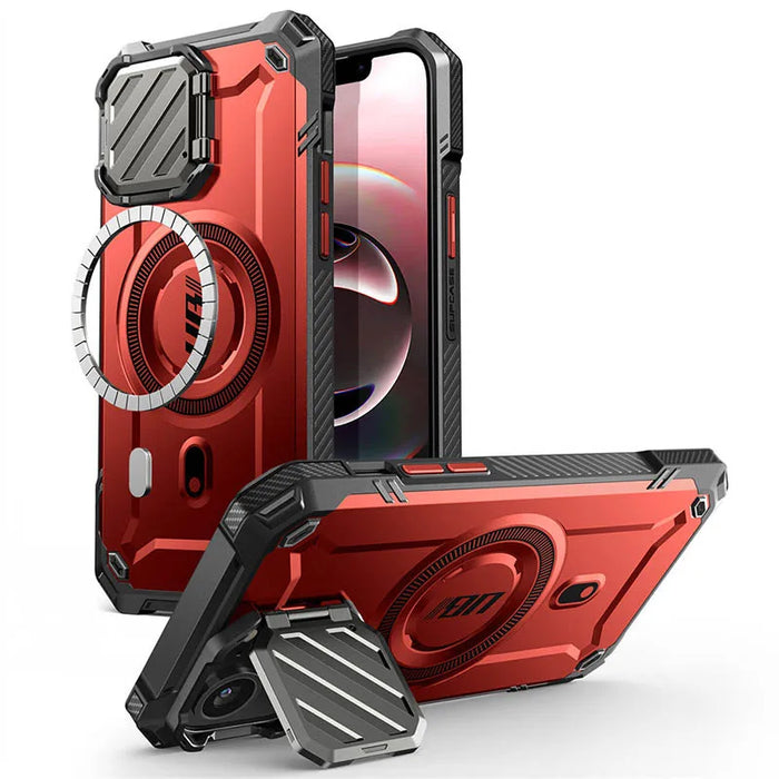 For Iphone 16E / 15 / 14 / 13 6.1 Inch Ub Mag Xt Heavy Duty Magnetic Phone Case With Camera Protector & Built-In Kickstand