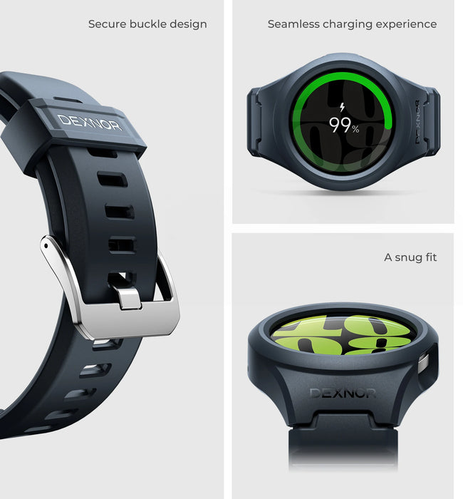 For Samsung Galaxy Watch 6 44Mm Adjustable Watch Band Rugged Grade Shockproof Uni-Body Design Case