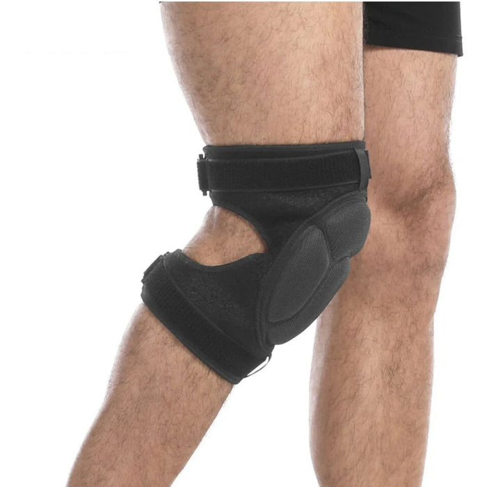 Pair of Adjustable Black Knee Pads For Sports Anti Slip Sponge Support