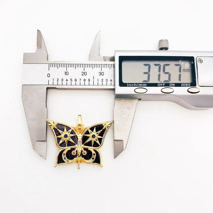 925 Sterling Silver Boho Star & Moon Butterfly Pendant Summer Gift For Her