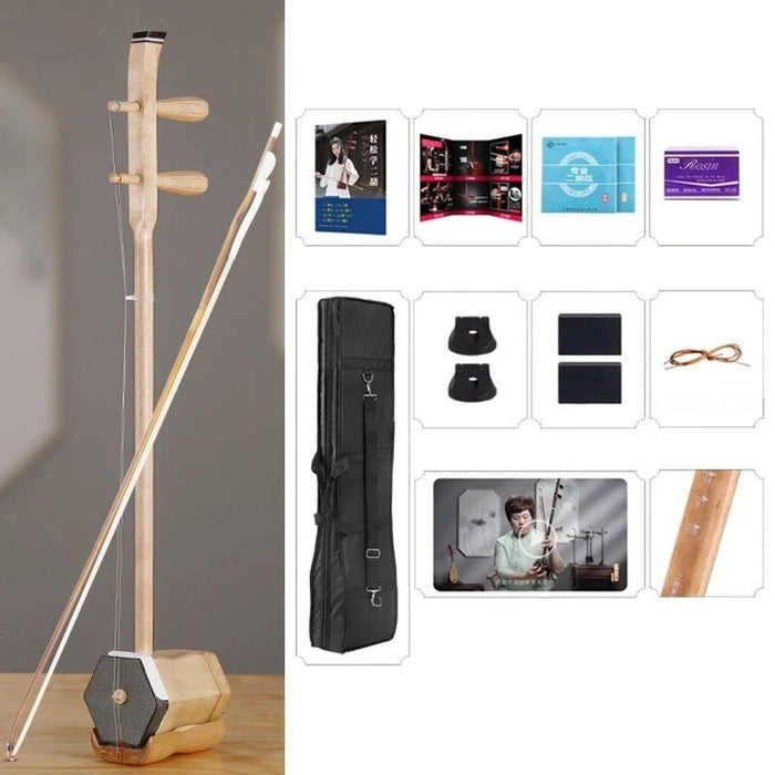 2 String Wooden Erhu Set For Beginner Adults