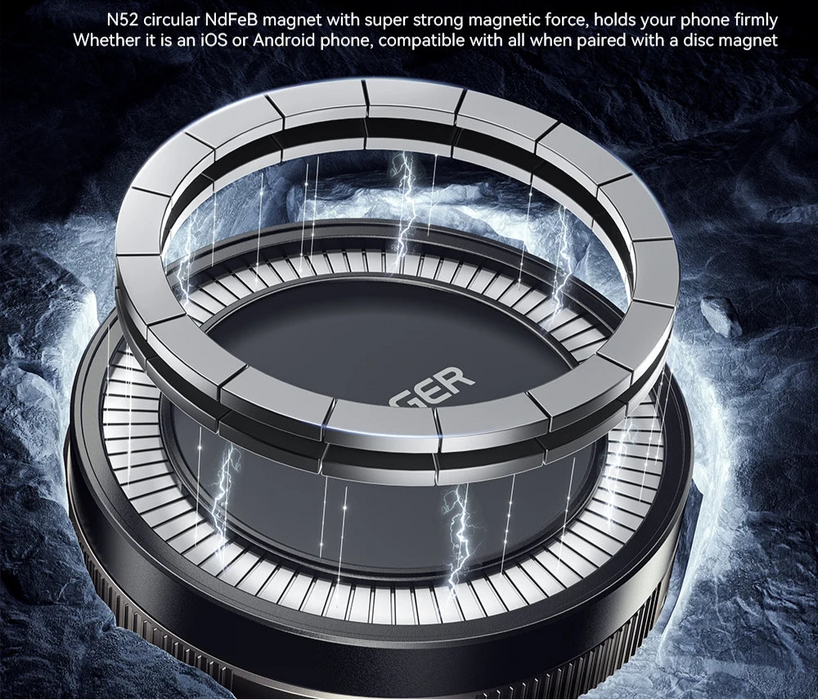 Magnetic Wall Holder Phone Stand 360°Rotation Magnetic Suction For Iphone 16 15 14 13 Pro Max For Kitchen Bathroom Glass