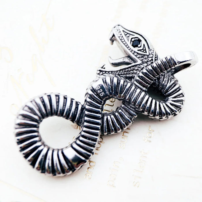 925 Sterling Silver Python Pendant Fashion Jewelry For Men & Women