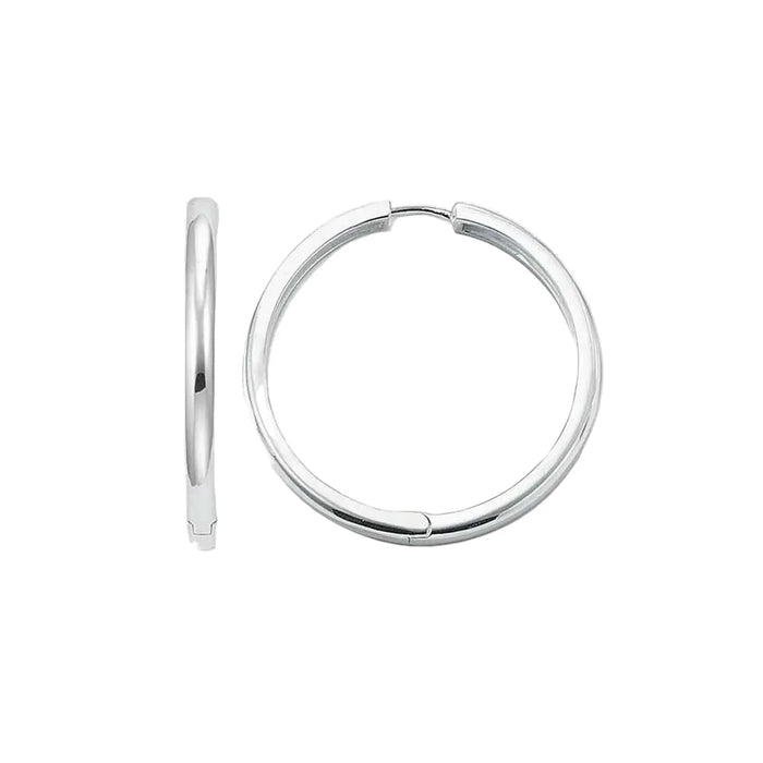 925 Sterling Silver Large Creole Hinged Hoop Earrings Europe Style Glam Jewelry For Women & Men