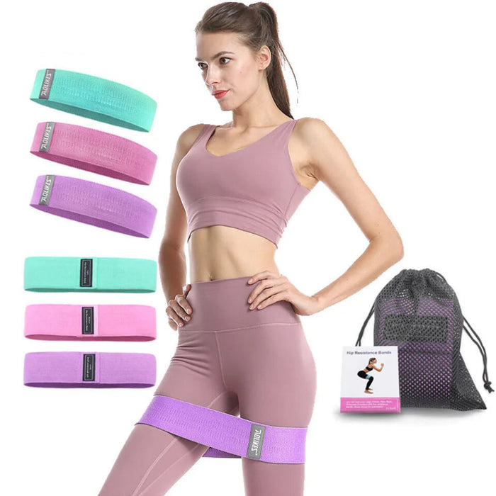 3 Piece Elastic Yoga Resistance Band Set For Home Workouts