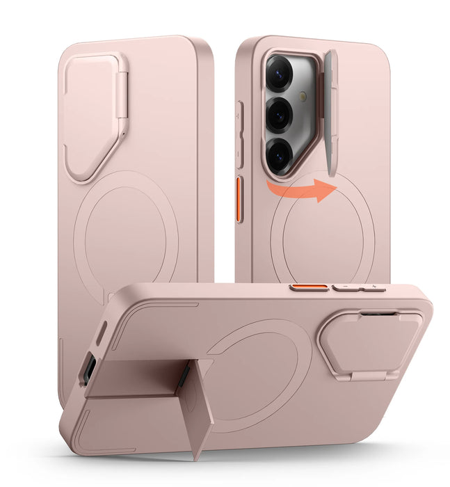 For Samsung Galaxy S25+ Plus Phone 6.7Inch Magnetic Shockproof Protective Case With Camera Protector Adjustable Metal Kickstand