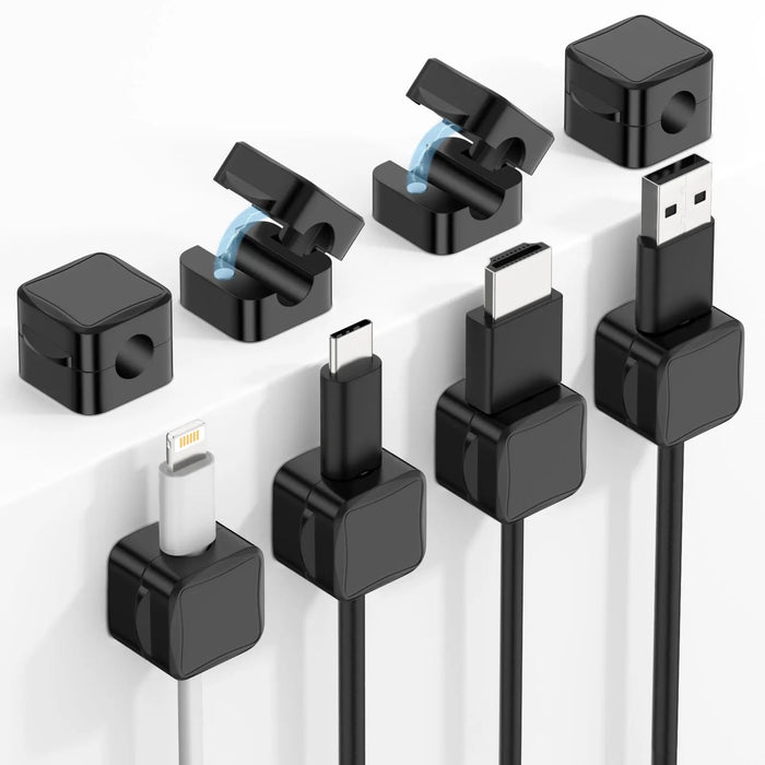 6 Pack Magnetic Cable Clips Under Desk Cable Management Adhesive Magnetic Cord Holder Magnetic Cord Organizer Wire Holder