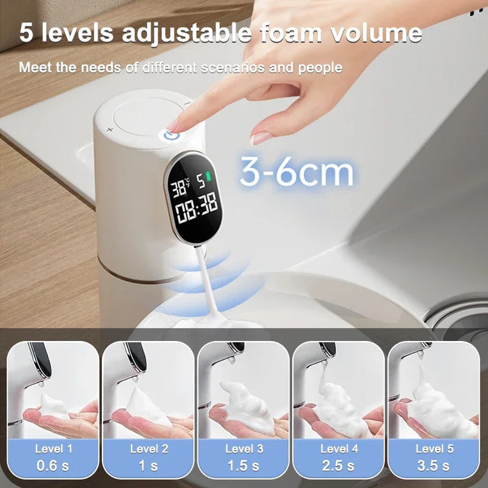 Smart Touchless Soap Dispenser 320Ml Infrared Sensor Time & Temp Display