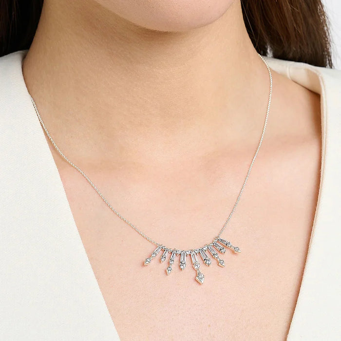 925 Sterling Silver Romantic Gift Sun Rays Necklace Fine Jewelry For Women