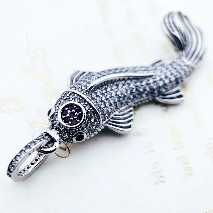925 Sterling Silver Koi Fish Pendant Fashionable Lucky Jewelry For Men & Women