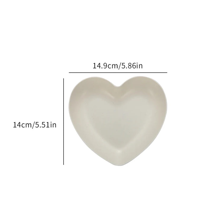 5 Pack Love Bone Plates Reusable For Kitchen Picnic Camping Pp Material Dessert Pastry Snacks