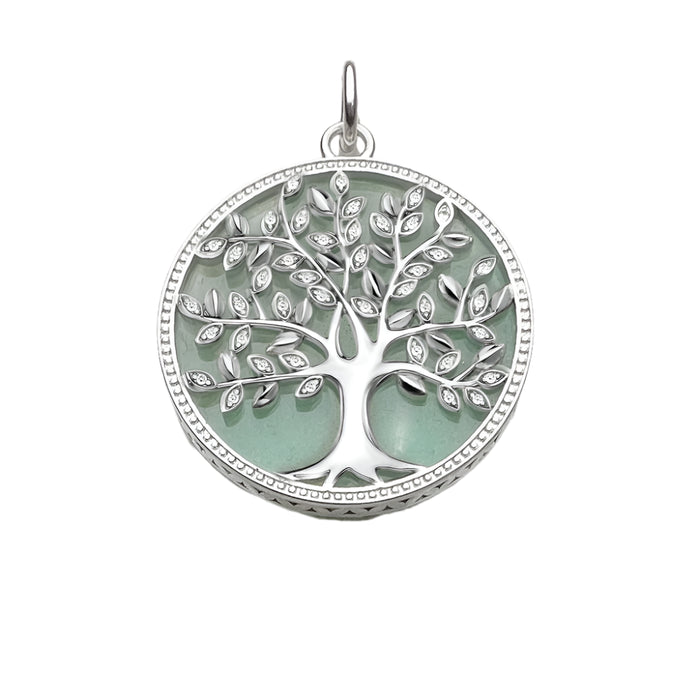 925 Sterling Silver Spring Green Tree Pendant Jewelry For Women
