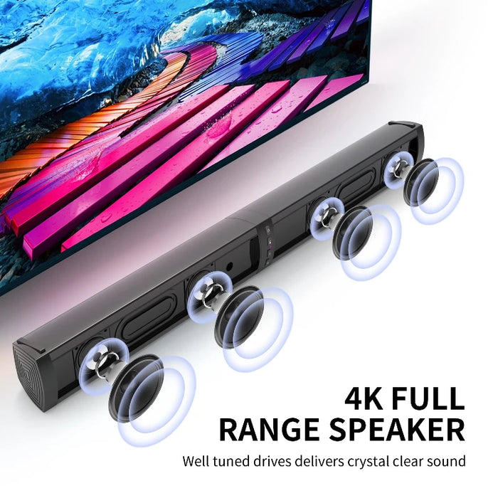 25In Soundbar For Tv Dual Subwoofers 4 Speakers 3D Stereo Bluetooth
