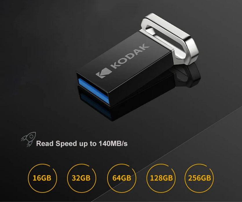 Kodak High Speed Usb3.2 Flash Drive 32gb / 64gb / 128gb Metal K113 140mbs Car / Laptop / Desktop