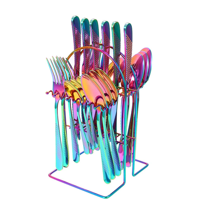 24 Piece Stainless Steel Tableware Set With Star Design