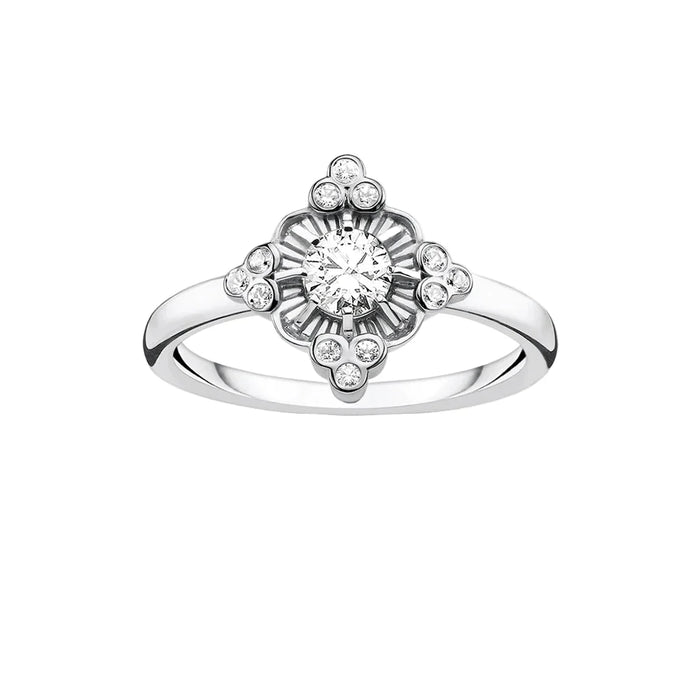 925 Sterling Silver White Ring Royalty Boho For Women