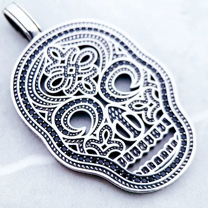 925 Sterling Silver Skull Mask Pendant Rebel Street Jewelry For Men & Women