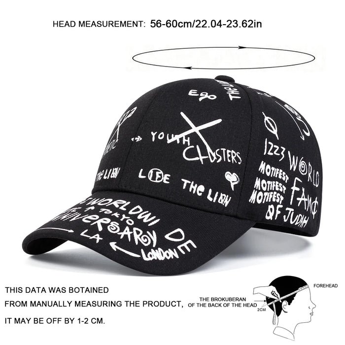 Unisex Xx Graffiti Print Baseball Cap Adjustable Sun Hat