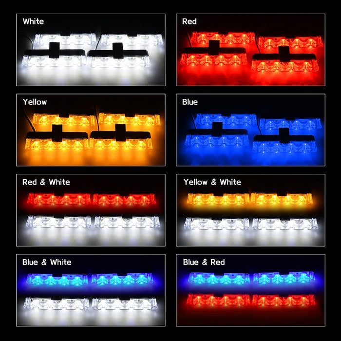 12V Car Led Grid Police Strobe Light Remote Control Emergency Flashing Beacon