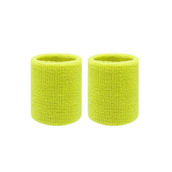 Pair of Sport Wristbands Cotton Sweatband For Tennis Basketball Running Gym