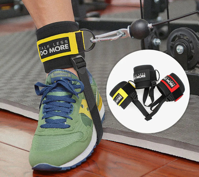 Double D Ring Ankle Straps For Cable Machines Padded Fitness Cuffs For Gym Leg Extensions