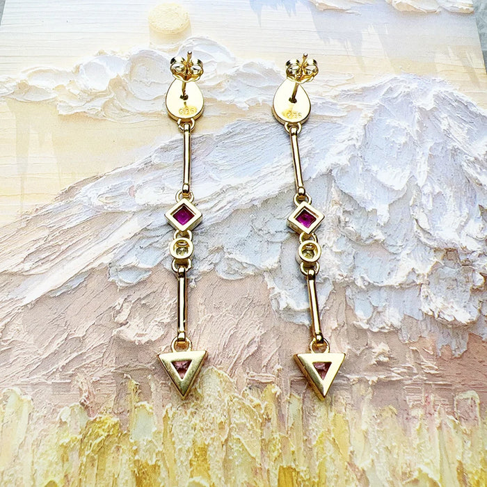 925 Sterling Silver Multicolour Stone Water Drop Earrings