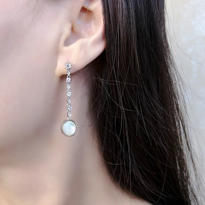 925 Sterling Silver Boho Black Star Drop Earrings