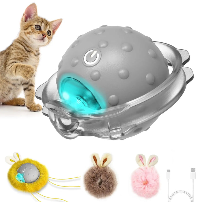 Interactive Cat Toy With Moving Ball And Light