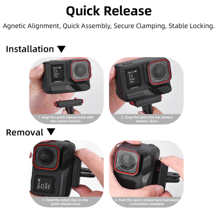 Magnetic Quick Release Adapter For Insta360 Ace Pro 2 / Ace Pro / Ace Camera Adapter Mount Expansion Adjustable Mount Bracket