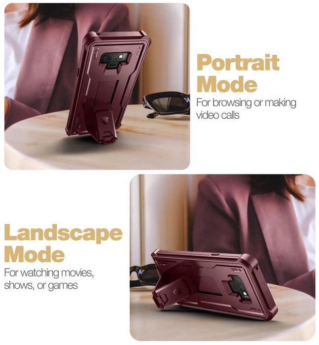 For Samsung Galaxy Note 9 Shockproof Holder Shell Armor Rugged Military Bracket Case With Built-In Screen Protector