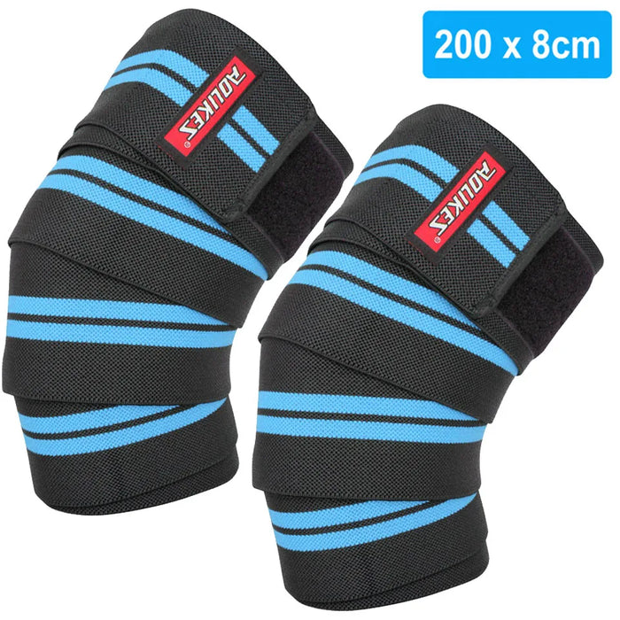 2 Pack Flexible Knee Wraps For Weightlifting Support For Squats Leg Press & Cross Training