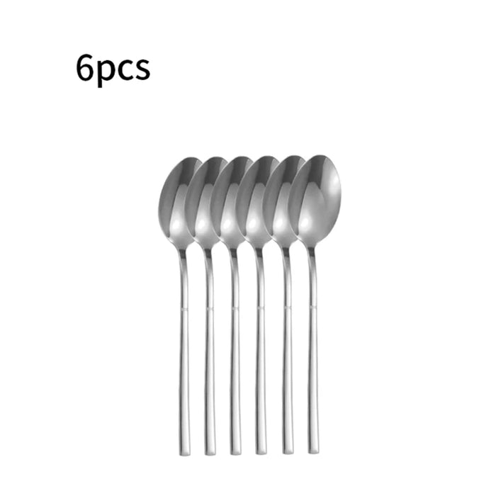 6 / 30 Piece Stainless Steel Tableware Set High End Silver Cutlery For Kitchen & Restaurant