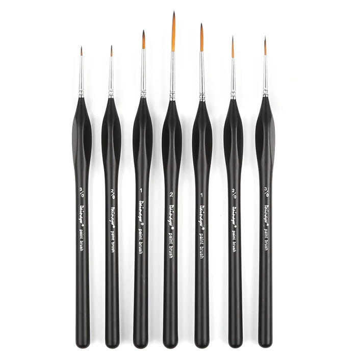 7 Piece Fine Detail Paint Brush Set For Art Acrylic Watercolour Oil Models