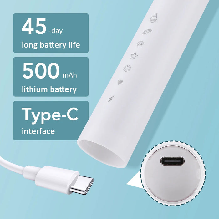 Usb Rechargeable Electric Toothbrush 6 Modes