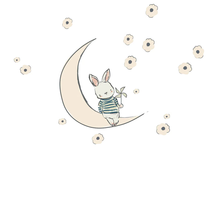 Adorable Cartoon Rabbit Wall Stickers For Kids Room Decor