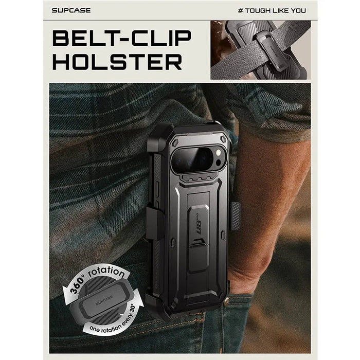 For Google Pixel 10 Pro Xl Ub Pro Full-Body Rugged Phone Case With Built-In Screen Protector & Belt-Clip & Stand