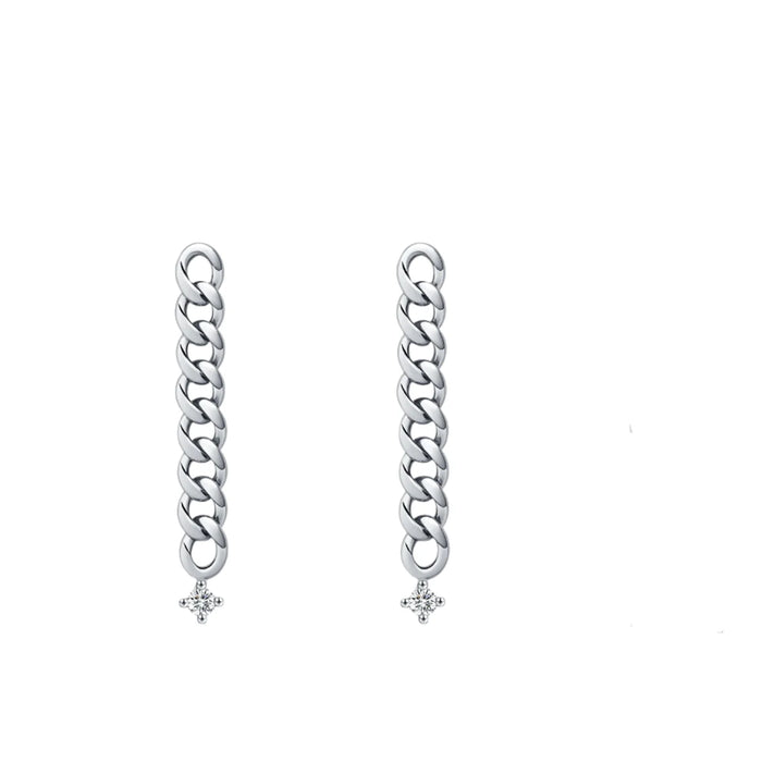 925 Sterling Silver D Colour Moissanite Chain Stud Earrings Trendy & Exquisitefor Womenfine Jewelry